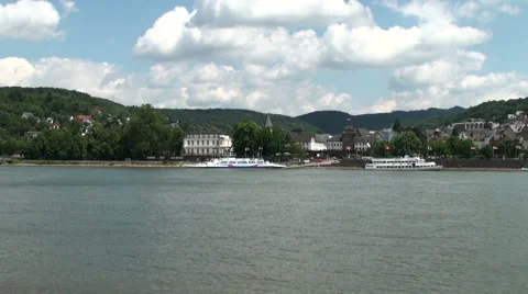 Boppard - frontage onto the River Rhine Stock Footage 925965