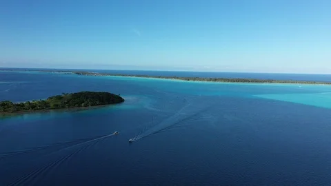 Bora Bora 2 boats Stock Footage 126809146
