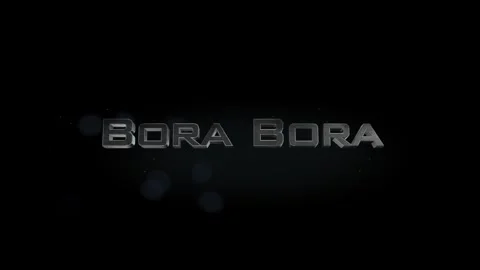 Bora Bora 3D title metal text on black alpha channel background Stock Footage 259579764