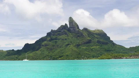 Bora Bora and Mount Otemanu in Tahiti French Polynesia Stock Footage 162481647