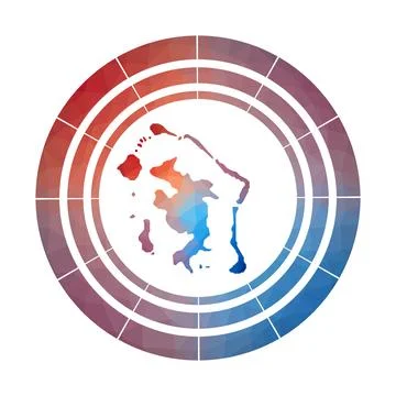 Bora Bora badge. Bright gradient logo in low poly style. Multicolored islan.. Stock Illustration