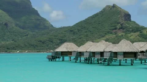 Bora Bora Bungalos Stockbeeldmateriaal 21913493