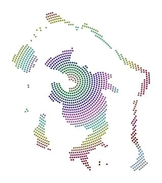 Bora Bora dotted map. Digital style shape of Bora Bora. Tech icon with grad.. Stock Illustration