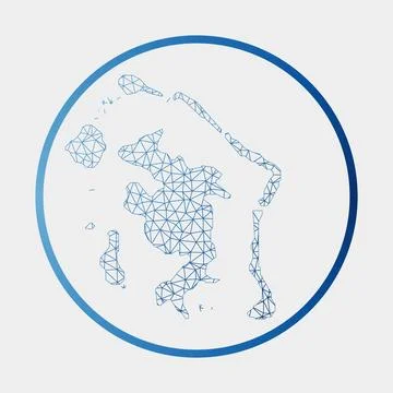 Bora Bora icon. Network map. Round island sign with gradient ring. Technolo.. Stock Illustration