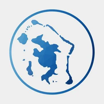Bora Bora icon. Polygonal map in gradient ring. Round low poly Bora Bora si.. Stock Illustration