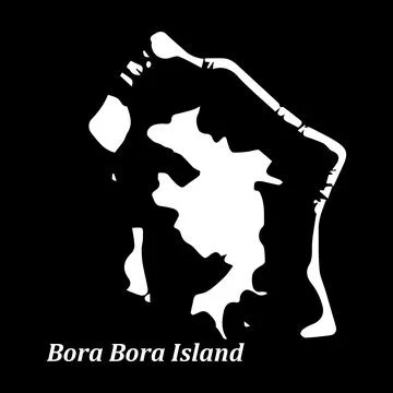 Bora bora island map Stock Illustration