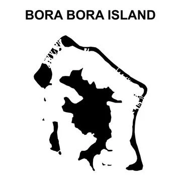 Bora bora island map symbol shape, travel web flat concept icon vector illust Stock Illustration