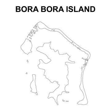 Bora bora island map symbol shape, travel web flat concept icon vector illust 스톡 일러스트