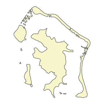 Bora bora island map symbol shape, travel web flat concept icon vector illust 스톡 일러스트