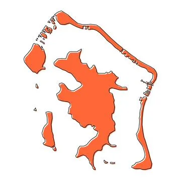 Bora bora island map symbol shape, travel web flat concept icon vector illust Stock Illustration