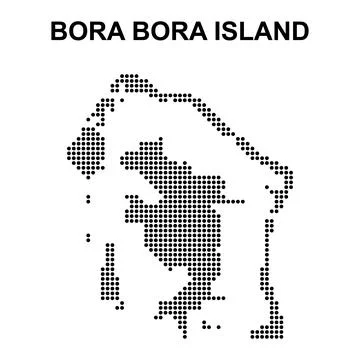 Bora bora island map symbol shape, travel web flat concept icon vector illust Stock Illustration