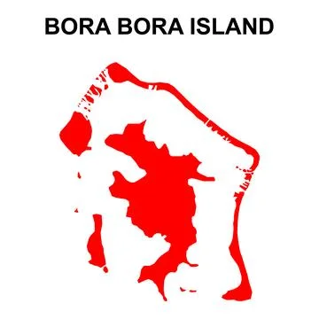 Bora bora island map symbol shape, travel web flat concept icon vector illust Stock Illustration
