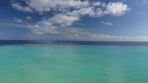 Bora Bora Lagoon Ocean line Stock Footage 126807125