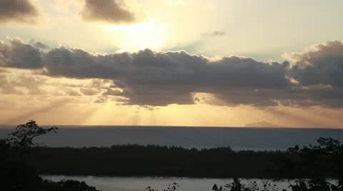 Bora Bora Lagoon Sunset Stock Footage 11206525