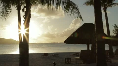 Bora Bora Night Beach Stockbeeldmateriaal 21911761