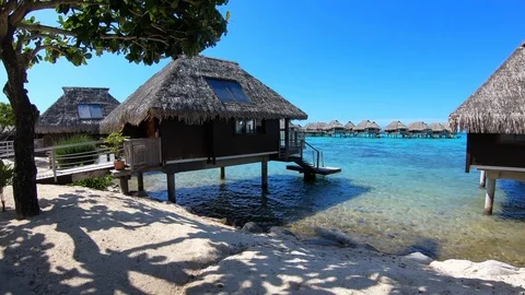 Bora Bora Open Water Luxury TimeLapse Hyperlapse Stock Footage 101682360
