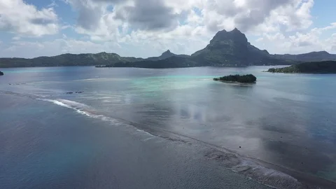 Bora Bora Reef line Stock Footage 126800949