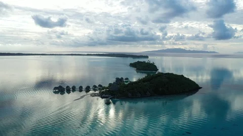 Bora Bora Reflections Lagoon Stock Footage 126803951