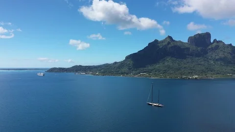 Bora Bora Sail Boat Stock Footage 126812516