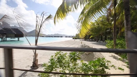 Bora Bora - Seaside Resort Stock Footage 103333712
