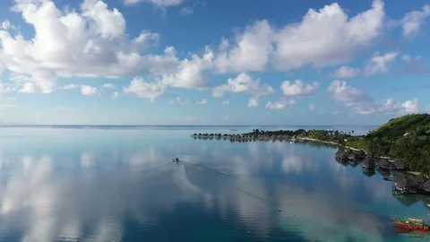 Bora Bora Sky reflections Stock Footage 126812964