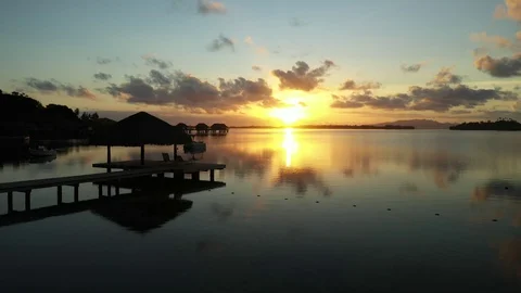 Bora Bora Sunrise 02 Stock Footage 126810732
