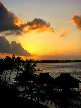 Bora Bora Sunset Stock Photos