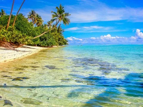 Bora Bora Tropical paradise, Idyllic turquoise beach in French Polynesia, T.. Stock Photos
