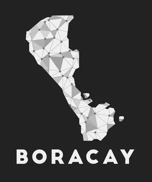 Boracay - communication network map of island. Boracay trendy geometric des.. Stock Illustration