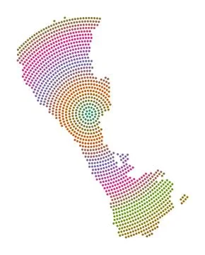 Boracay dotted map. Digital style shape of Boracay. Tech icon of the island.. Stock Illustration