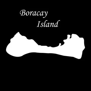 Boracay island map Stock Illustration