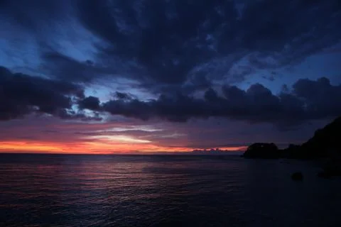 Boracay on sunset background Stock Photos