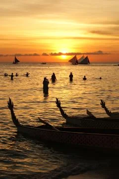 Boracay Sunset Stock Photos