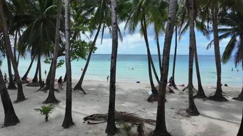 Boracay white beach motion lapse timelapse Philippines tropical paradise Vídeo Stock 327461770