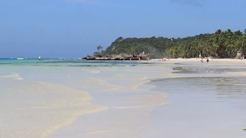 Boracay White Sand Beach with Algae Video stock 171124868