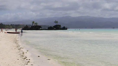 Boracay White Sand Beach Video stock 171125711