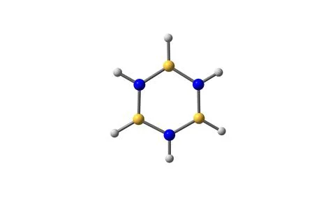 Borazine molecular structure isolated on white Stock Illustration