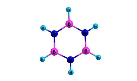 Borazine molecular structure isolated on white Illustrazione stock