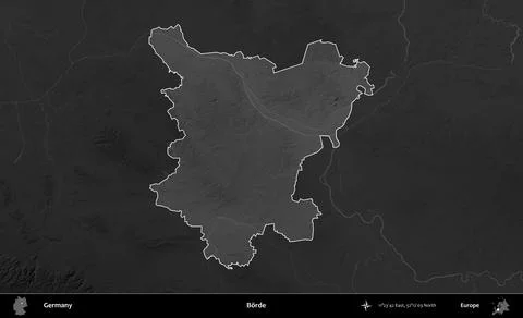 Borde highlighted, Germany. Grayscale Иллюстрация