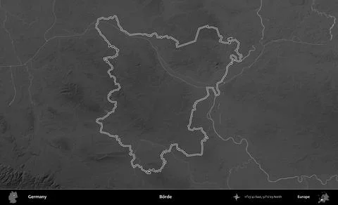 Borde outlined, Germany. Grayscale Иллюстрация