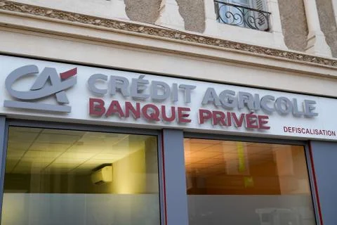 Bordeaux , Aquitaine / France - 01 22 2020 : Credit Agricole banque prive log Stock Photos