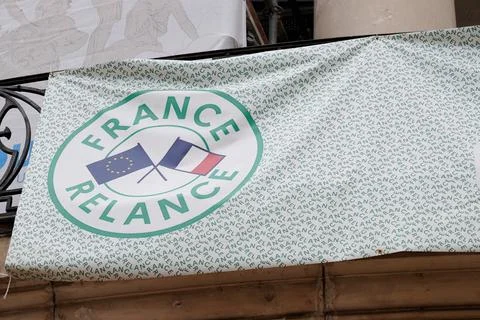 Bordeaux , Aquitaine  France - 01 24 2022 : france relance logo brand and fre Stock Photos