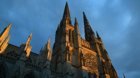 Bordeaux Cathedral at sunset Stockbeeldmateriaal 128608671