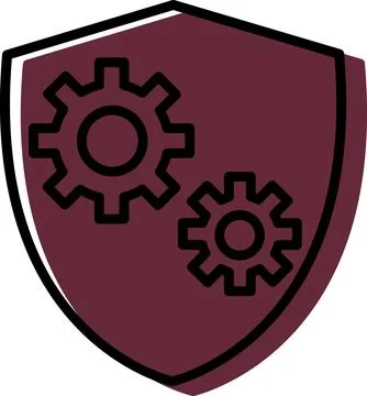 Bordeaux heraldic shield with cog wheels 스톡 일러스트