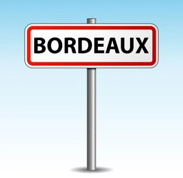 Bordeaux signpost Stock Illustration