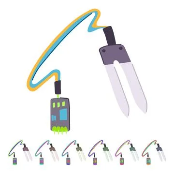 Bordeaux soil moisture sensor vector cartoon graphic Stock Illustration