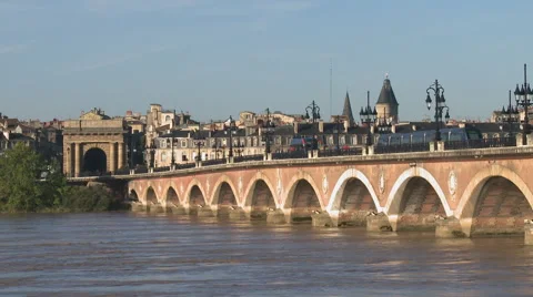 Bordeaux Stone bridge Stock Footage 51136126