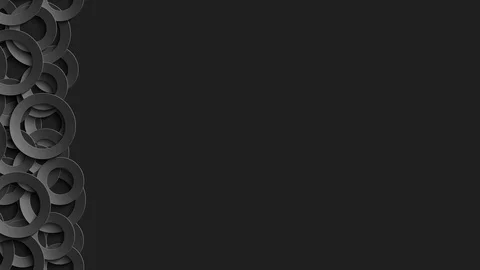 Border of 3D black circles on a black background Video stock 108125486