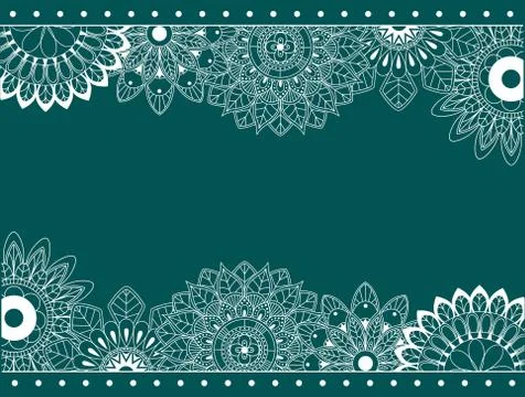 Border with abstract flowers Stock Illustration