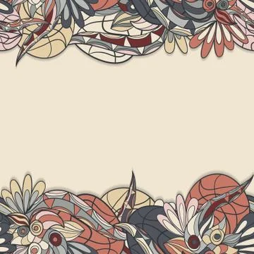 Border with abstract hand-drawn pattern Stock Illustration